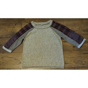 Gimmicks by BKE Women's Small Pullover Sweater Beige With Mixed Materials Boho